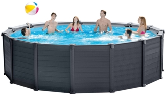 Intex Frame 'Graphit' Swimming Pool Set, graphit, Ø 478x124 cm, inkl. Sandfilteranlage