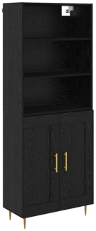 vidaXL Highboard Schwarz Eichen-Optik 69,5 x 32,5 x 180 cm 3416262