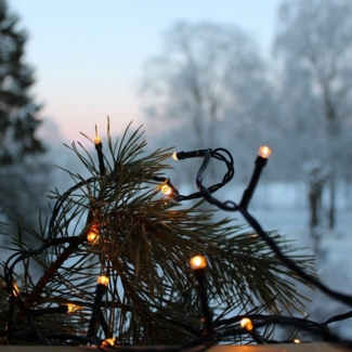 MARELIDA LED-Lichterkette LED Lichterkette für Außen IP44 80 bernstein gold warmweiße LED 5,6m, 80-flammig