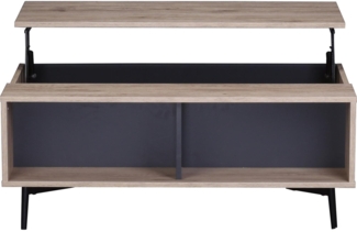 Couchtisch MDF mit glatter Dekorfolie, Beine Metall - 100 x 58 x 39 cm - Natur