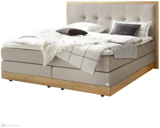 Alba Boxspringbett braun Eiche Massivholz 206cm x 208cm x 125cm