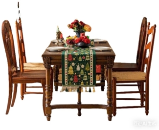 Jumpeak Tischläufer tischläufer weihnachten,tischläufer herbst, Festliche Elemente,Randfransen,Verschiedene Größen und Muster