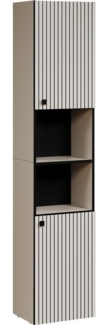 welltime Hochschrank Amrum (1-St) Breite 40cm, geräumiger Hochschrank Eiche Rillenoptik Badschrank