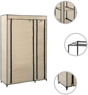 vidaXL Faltschrank Creme 110x45x175 cm Stoff 282422