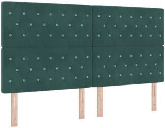 vidaXL Boxspringbett mit Matratze Dunkelgrün 180 x 200 cm Samt 3339785