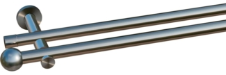 indeko Gardinenstange Colombes, Ø 20 mm, 2-läufig, Wunschmaßlänge, verschraubt, Stahl, Komplett-Set inkl. Montagematerial