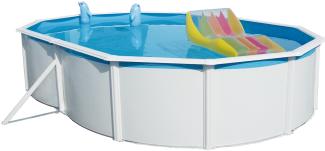 Steinbach Stahlwand-Swimming Pool Set "Nuovo de Luxe oval", weiß, 730 x 366 x 120 cm