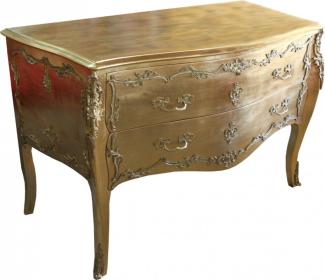 Casa Padrino Barock Kommode Gold 130 cm - Handgefertigt aus Massivholz - Limited Edition