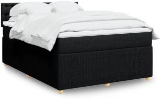 vidaXL Boxspringbett mit Matratze Schwarz 160x200 cm Stoff 3287523