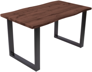 Esstisch Baumkante Holz-Optik Nussbaum 120 x 80 U-Gestell schwarz JOSY 159371998