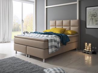 Boxspringbett Miami 140x200 cm Kunstleder Muddy