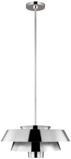 Pendellampe, Deckenleuchte, Stahl Nickel, D 45,7 cm