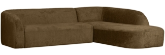 Ecksofa Sloping aus Struktursamt Rechts, Brass