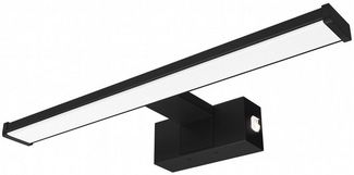 kalb LED Spiegelleuchte Spiegelleuchte chrom oder schwarz 500mm, mit integriertem Netzschalter, Schwarz