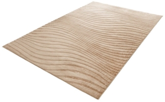 riess-ambiente Designteppich WAVE 230x160cm beiget · Kurzflor-Teppich mit Hoch-Tief-Effekt, rechteckig, Höhe: 10 mm, Wohnzimmer · Indoor · 3D-Effekt · Modern · Schlafzimmer