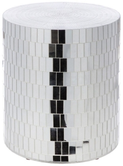 GILDE Beistelltisch DISCO - Beistelltisch in Silber mit Spiegelglas - H. 45cm - Dekoration (1xBeistelltisch, 1 Stück), Tisch - Spiegel - Dekoration - Abstelltisch - Ablage - Hingucker