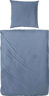 Bettwäsche 155x200 cm Uni Baumwolle DENIM