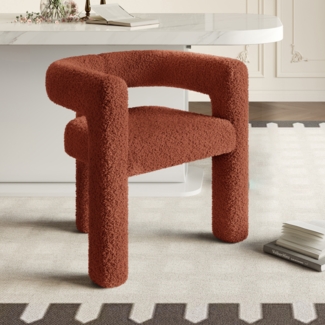 LVHOM Armlehnstuhl Designersessel mit Teddy-Flor: Ergonomisch, Robust & Vielseitig ,für Wohnzimmer, Esszimmer, Gästezimmer, Büro