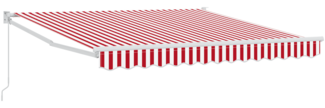 vidaXL Manuelle Einziehbare Markise Rot und Weiß gestreift 350x250 cm 3330275