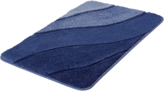 Kleine Wolke Badematte Serenade, Höhe 20 mm, rutschhemmend beschichtet, fußbodenheizungsgeeignet, Kunstfaser, rechteckig, 2er-Set 50x60 cm / 70x120 cm, Badteppich, Wellen Design, Farbverlauf, Hoch-Tief Effekt, waschbar