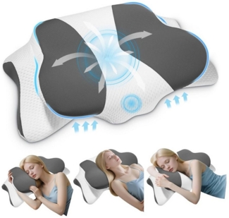 LEAZZLE Nackenstützkissen Memory Foam Nackenkissen, Orthopädisches Schmetterlingskissen, Füllung: Memory Foam 1150g, Bezug: Polyester, Rückenlage, Seitenlage, Bauchlage, Atmungsaktives Kissen zur Nacken- und Halswirbelentspannung, Seitenschläferkissen ...