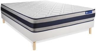 Actiflex ergo Matratze 140x200 cm + Bettgestell mit Lattenrost, Härtegrad 4, Taschenfederkern und Memory-Schaum, Höhe : 24 cm