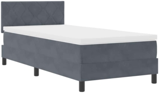 vidaXL Boxspringbett mit Matratze Dunkelgrau 90 x 190 cm Samt 3342687