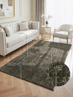 ELLE DECORATION Teppich Prisma, rechteckig, Höhe: 5 mm, Glanz-Effekt, Karo Design, Kachel-Optik, Wohnzimmer, Schlafzimmer,Flur