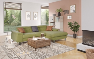 COTTA Ecksofa Komaris L-Form mit Kopfteilverstellung, wahlweise mit Bettfunktion, Bettkasten & Beleuchtung