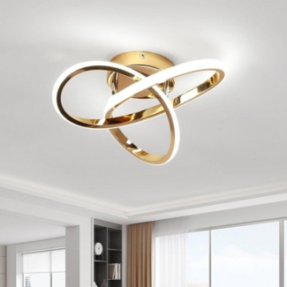 Goeco Deckenleuchte Goldene LED Lampe, Kleeblatt Deckenlampe, 30×10 cm, 30W, LED fest integriert, Weißlicht, LED-Aluminium-Deckenleuchte, Ra 80