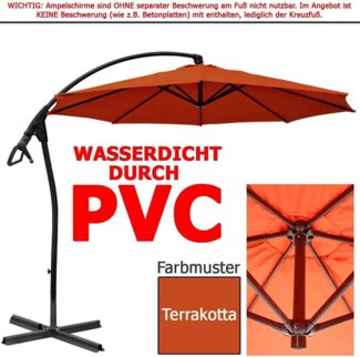 habeig Ampelschirm WASSERDICHT Ampelschirm 3m Marktschirm PVC Schirm 300cm Sonnenschirm, 100% Wasserdicht