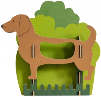 Werkhaus - Garderobe Wandhaken Wandregal "Hund Dackel" Hundegarderobe WH9420
