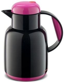 ROTPUNKT Isolierkanne 1,0 ltr. Glaseinsatz I 24 Std warm 36 std kalt I Made in Germany, 1 l, (Kaffeekanne I Teekanne, 970 onyx/dragonfruit), Glaskolben aus doppelwandigem Rosalin-Glas