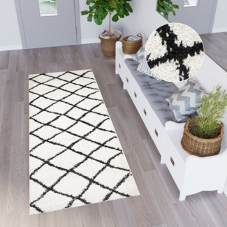 Tapiso Hochflor-Läufer DELHI, rechteckig, Höhe: 30 mm, Langflor Shaggy Modern Design Flauschig Wohnzimmer Schlafzimmer