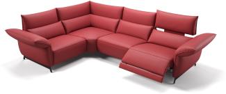 Sofanella Eckcouch CUNEO Ecksofa Ledersofa Eckgarnitur in Rot