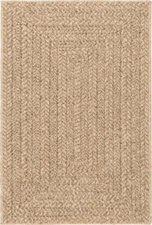 vidaXL Teppich ZIZUR Beige 120x120 cm Jute-Optik Indoor und Outdoor 4010393