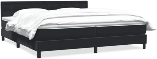 vidaXL Boxspringbett mit Matratze Schwarz 180x210 cm Samt 3316607