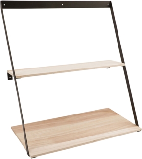 Wandregal, Stahl, Kiefernholz, 50 x 21 x 52 cm