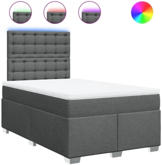 vidaXL Boxspringbett mit Matratze Dunkelgrau 120x190 cm Stoff 3292742