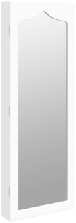 vidaXL Schmuckschrank mit Spiegel Wandmontage Weiß 37,5x10x106 cm 353226