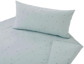 Cotonea Edel-Linon Bettwäsche Dancing Dots wasserblau|155x220 + 40x80 cm