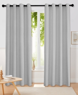 Simloveve Vorhang Gardinen Wohnzimmer Lärmschutz Thermogardine Super Dicke, blickdicht, Polyester, 2er-Set, einfarbig, modern, pflegeleichte Mikrofaser 260g/m²