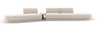 Micadoni Modulares Sofa Miley 5-Sitzer ohne Armlehnen Links Samtstoff Helles Beige