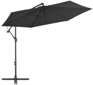 vidaXL Ampelschirm mit Aluminium-Mast 300 cm Schwarz 47132
