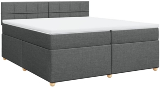 vidaXL Boxspringbett mit Matratze Dunkelgrau 200x200 cm Stoff 3286788