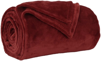 vidaXL Überwurfdecke Bordeauxrot 240 x 270 cm Fleece 42016788