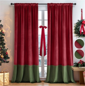 Sunicol Gardine Blickdicht Samtvorhang für Schlafzimmer Wohnzimmer, 2er Set, Wunderschön Weich Vorhang Verdunkelung Velvet Gardinen