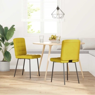 vidaXL Esszimmerstühle 2 Stk. Gelb Samt 4101087