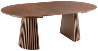 riess-ambiente Esstisch VALHALLA WOOD 120–200cm Eiche smoked braun – ausziehbar, Massivholz (Einzelartikel, 1-St), 3 Größen einstellbar, rustikaler Look, robuster Holztisch, 4-8 Pers.