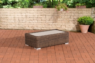 CLP Polyrattan Lounge Tisch Madeira 110 x 60,braun-meliert
